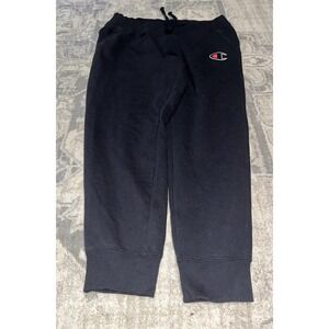 CHAMPION Mens Sz XL X-LARGE Joggers Black Sweatpants Fleece Pants‎